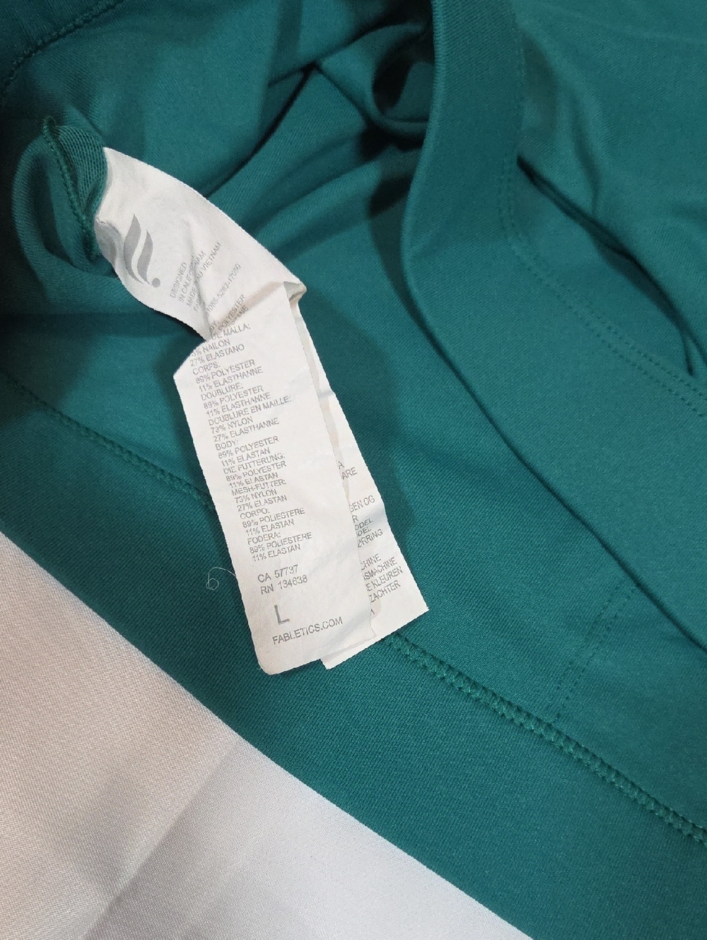 Fabletics Teal Blue Green Sports Bra Size Large - Picture 4 of 6